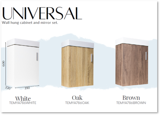 Wall hung cabinet and mirror set 